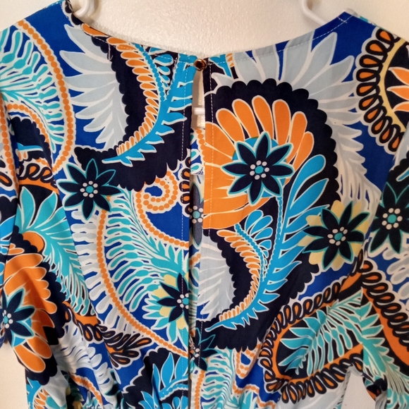 Impressions Colorful Paisley Short Romper NWT Resortwear Women's Size L - Picture 7 of 12